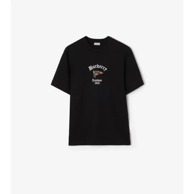 Check Flag Cotton T-Shirt
