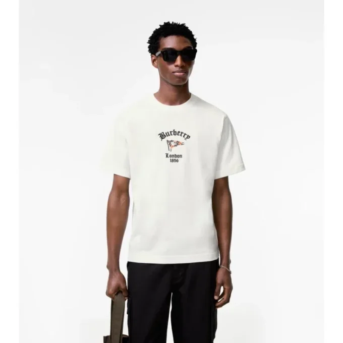 Check Flag Cotton T-Shirt