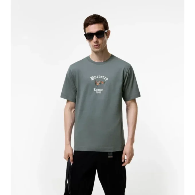 Check Flag Cotton T-Shirt