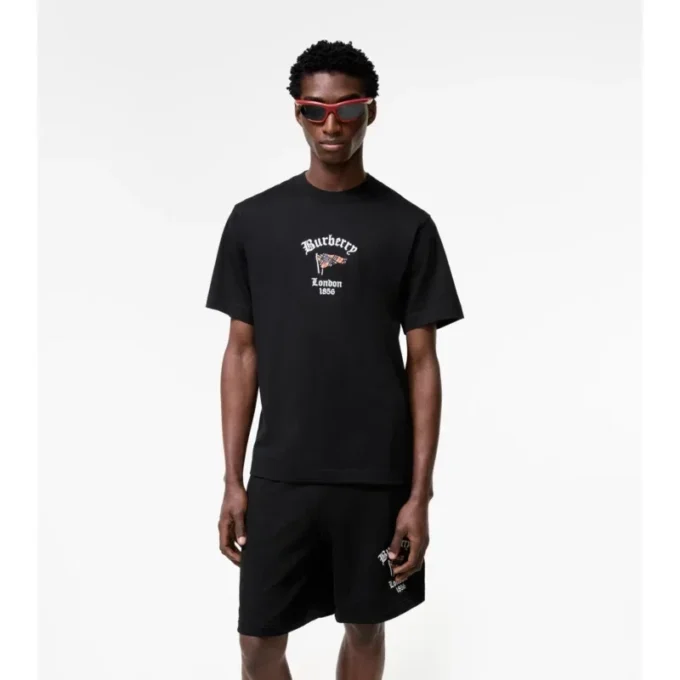 Check Flag Cotton T-Shirt