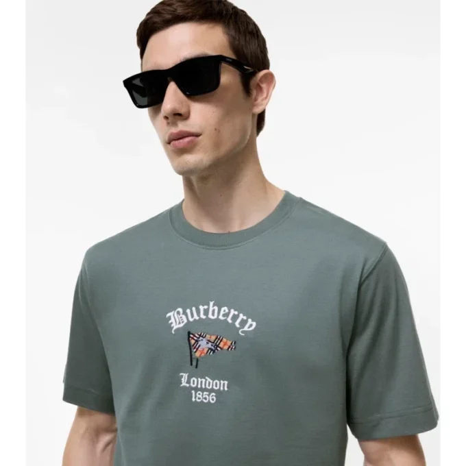 Check Flag Cotton T-Shirt