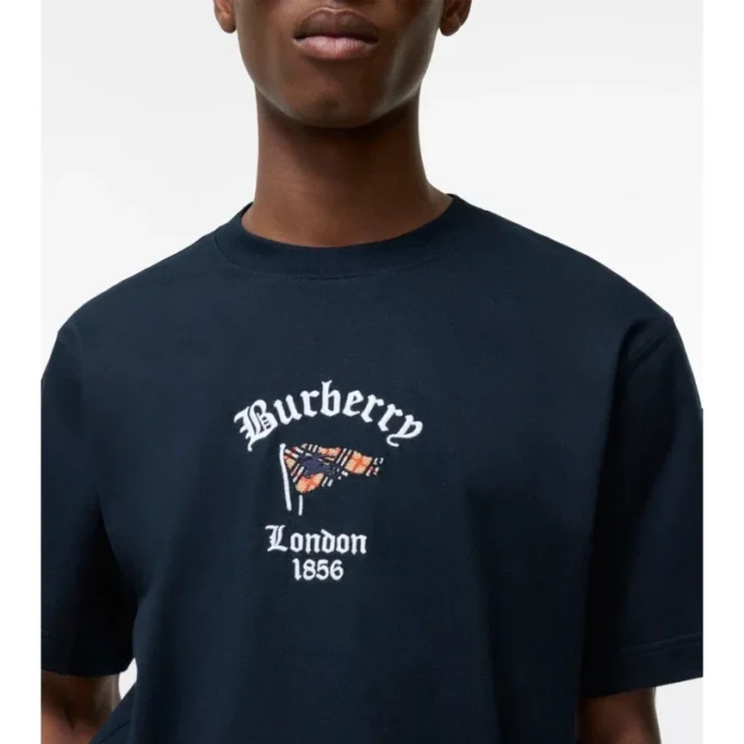 Check Flag Cotton T-Shirt