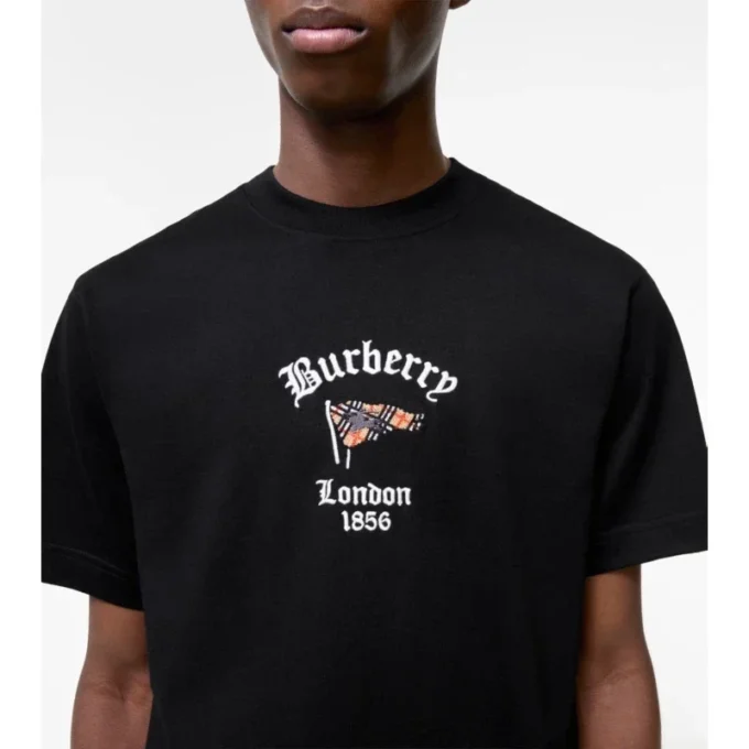 Check Flag Cotton T-Shirt