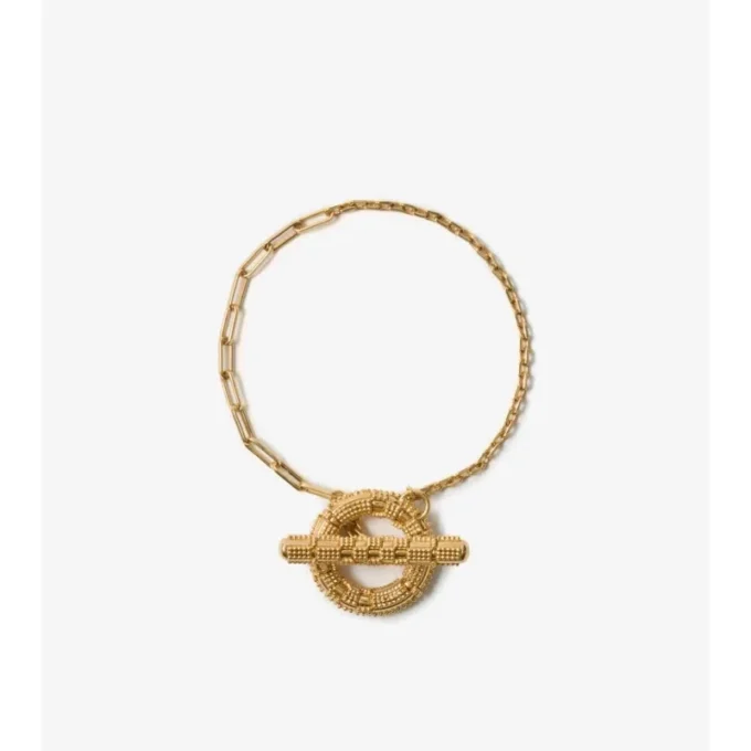 Check Granulation T-Bar Bracelet 