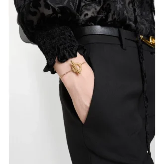 Check Granulation T-Bar Bracelet 
