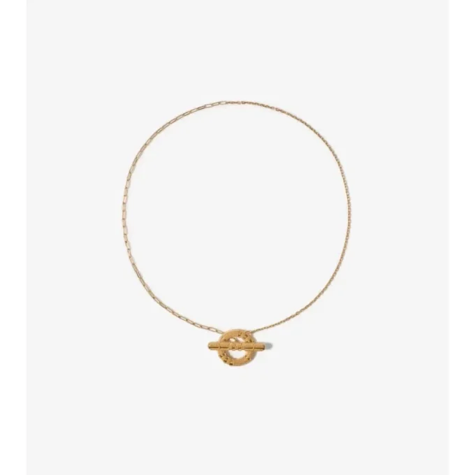 Check Granulation T-Bar Necklace