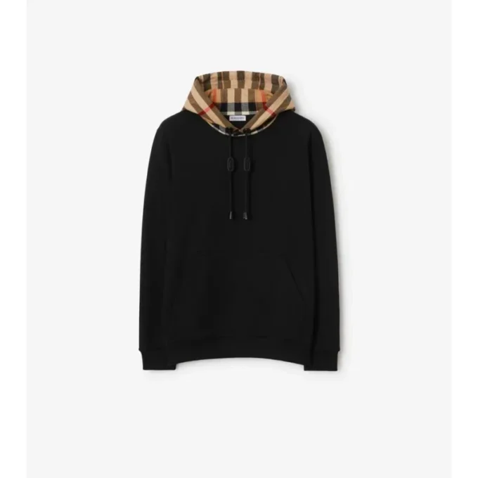 Check Hood Cotton Hoodie