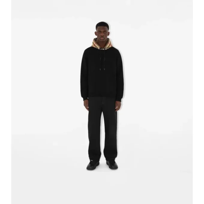 Check Hood Cotton Hoodie