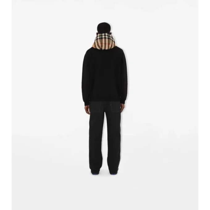 Check Hood Cotton Hoodie