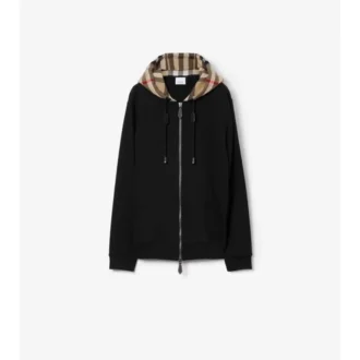 Check Hood Cotton Zip Hoodie