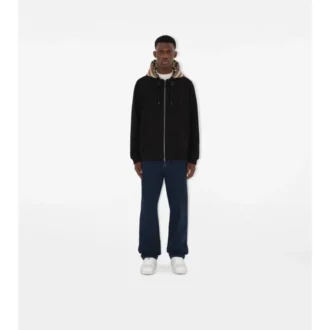 Check Hood Cotton Zip Hoodie