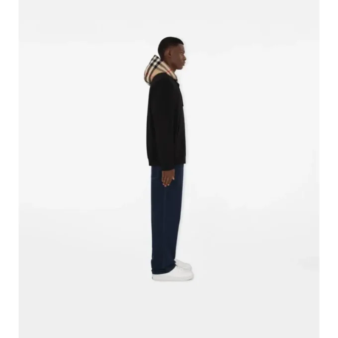Check Hood Cotton Zip Hoodie