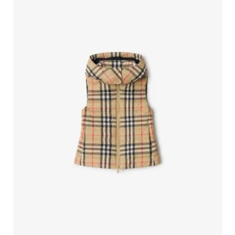 Check Hooded Puffer Gilet