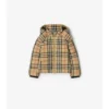 Check Hooded Puffer Jacket