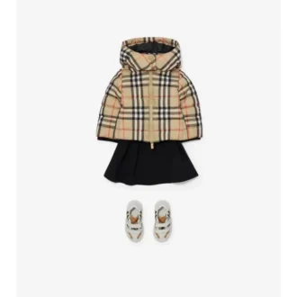 Check Hooded Puffer Jacket