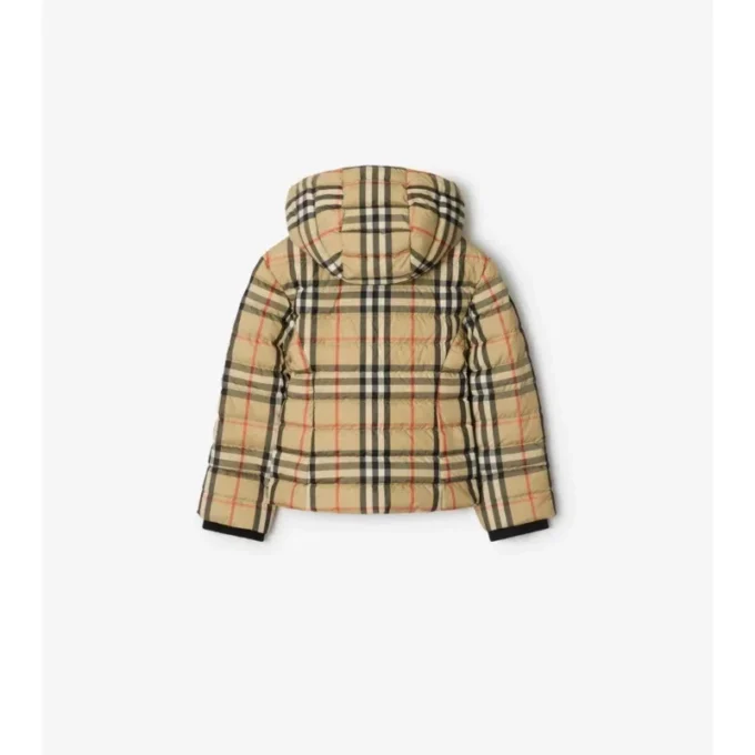Check Hooded Puffer Jacket