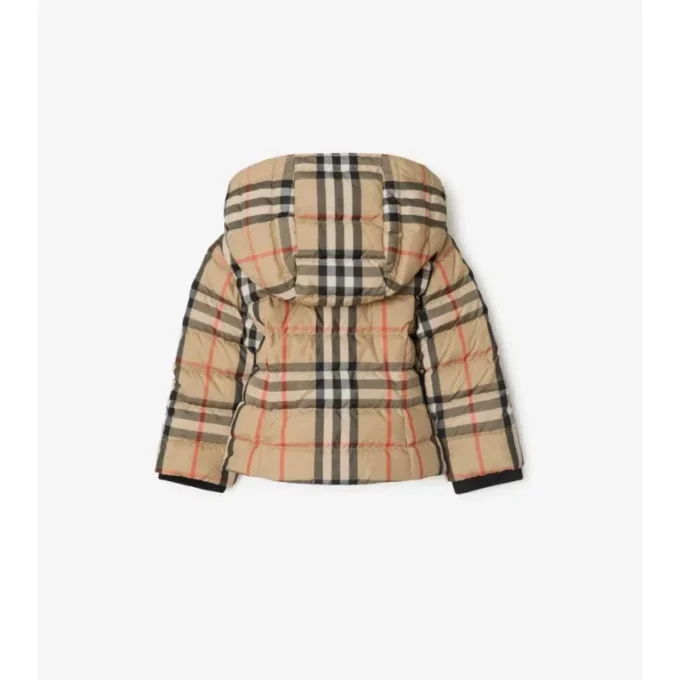 Check Hooded Puffer Jacket