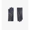 Check Intarsia Leather Gloves