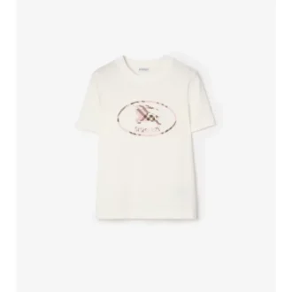 Check Knight Stamp Cotton T-Shirt