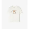 Check Knight Stamp Cotton T-Shirt