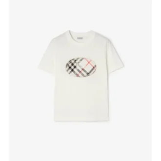 Check Knight Stamp Cotton T-Shirt