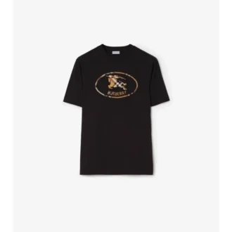 Check Knight Stamp Cotton T-Shirt