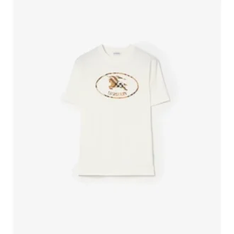 Check Knight Stamp Cotton T-Shirt