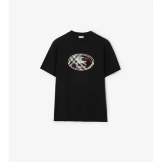 Check Knight Stamp Cotton T-Shirt