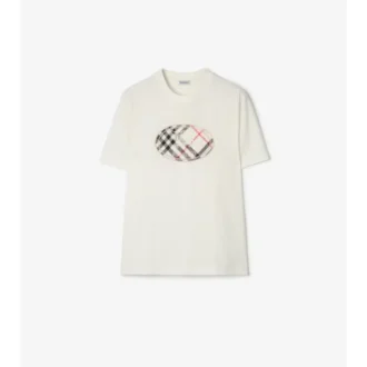 Check Knight Stamp Cotton T-Shirt