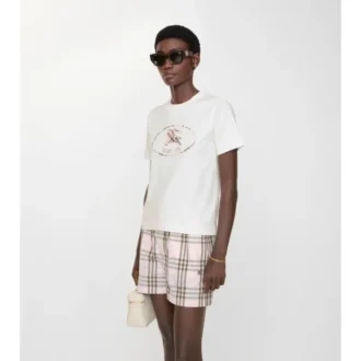 Check Knight Stamp Cotton T-Shirt