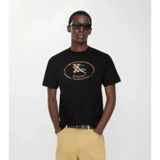 Check Knight Stamp Cotton T-Shirt