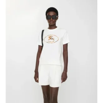 Check Knight Stamp Cotton T-Shirt