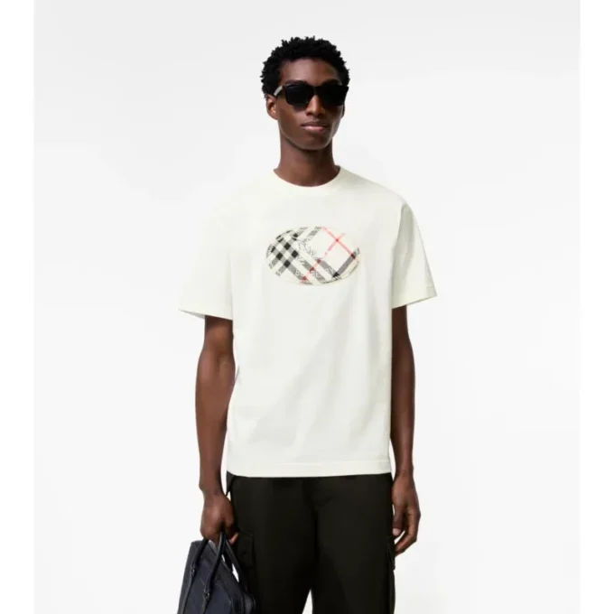 Check Knight Stamp Cotton T-Shirt