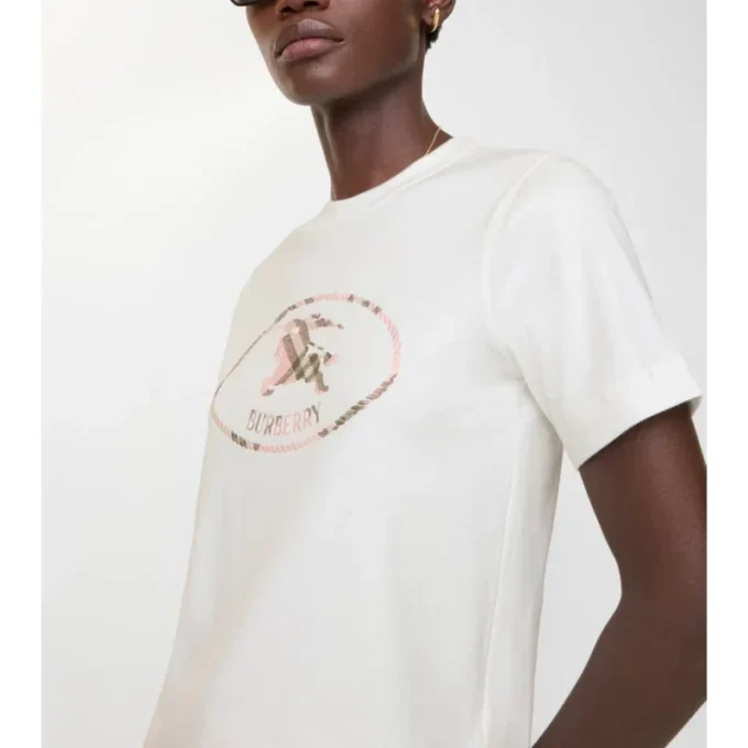 Check Knight Stamp Cotton T-Shirt
