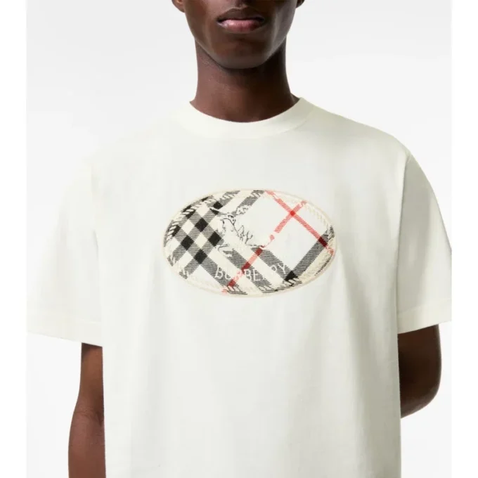 Check Knight Stamp Cotton T-Shirt