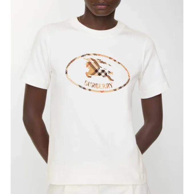 Check Knight Stamp Cotton T-Shirt