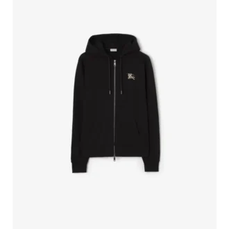 Check Knight Stamp Cotton Zip Hoodie