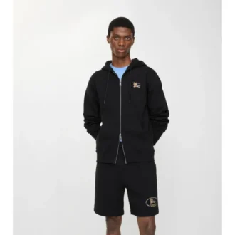 Check Knight Stamp Cotton Zip Hoodie