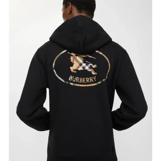 Check Knight Stamp Cotton Zip Hoodie