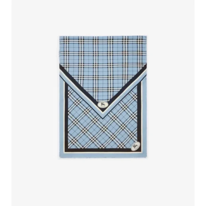 Check Knight Stamp Silk Scarf