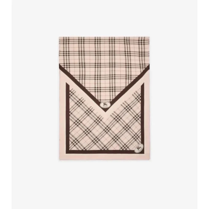 Check Knight Stamp Silk Scarf