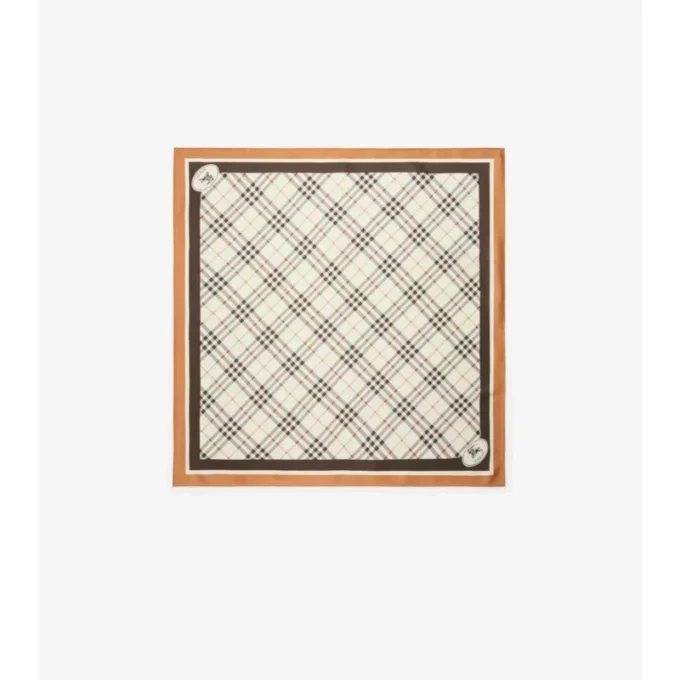 Check Knight Stamp Silk Scarf