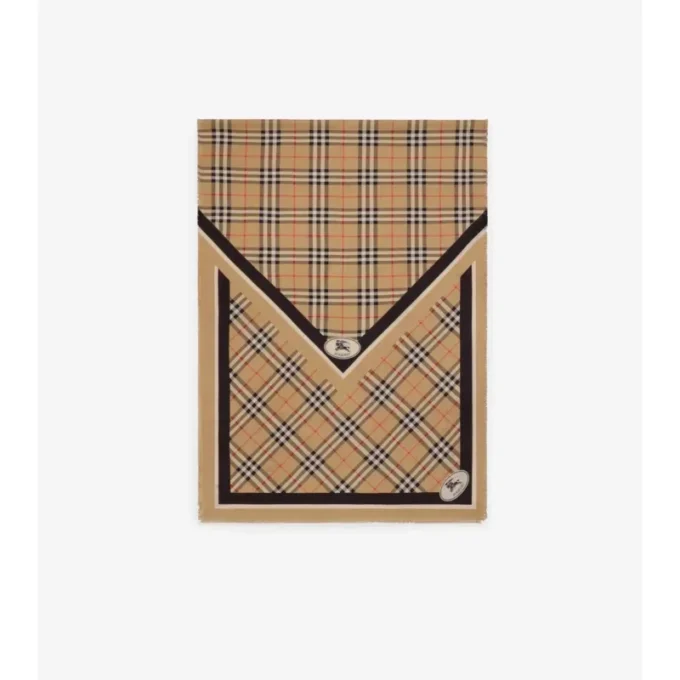 Check Knight Stamp Silk Scarf