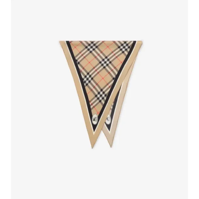 Check Knight Stamp Silk Scarf