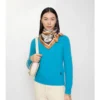Check Knight Stamp Silk Scarf