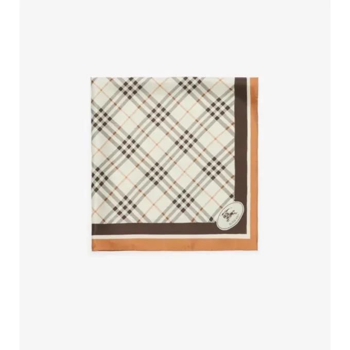Check Knight Stamp Silk Scarf