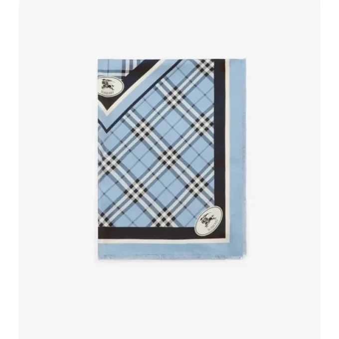 Check Knight Stamp Silk Scarf