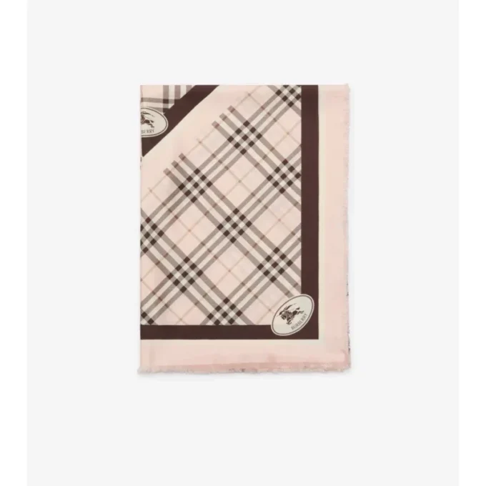 Check Knight Stamp Silk Scarf