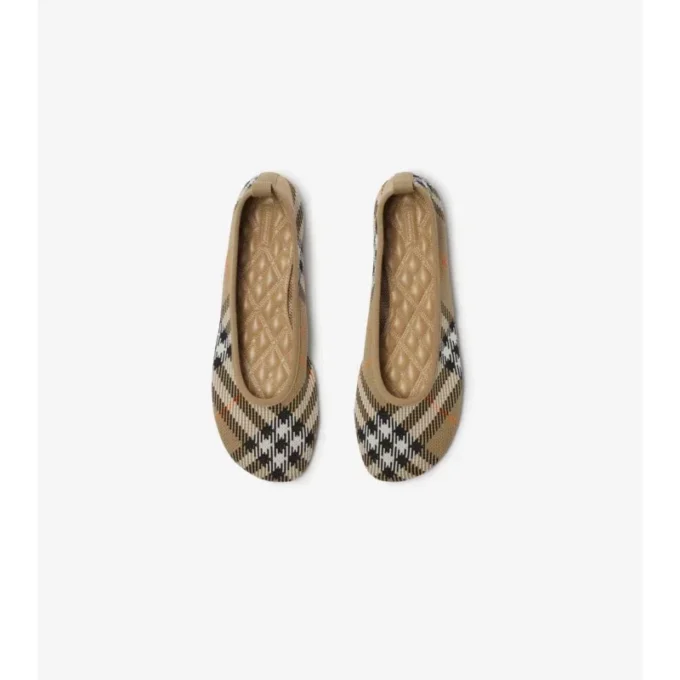 Check Knit Baby Ballerinas