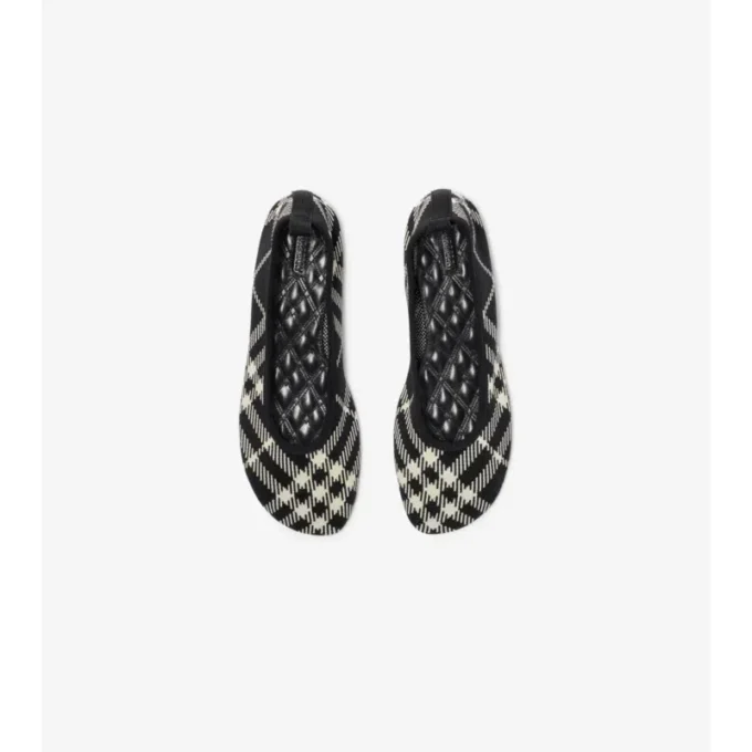 Check Knit Baby Ballerinas